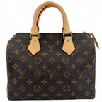 Louis Vuitton Monogram Speedy 25 Mini Boston Bag Brown Gold