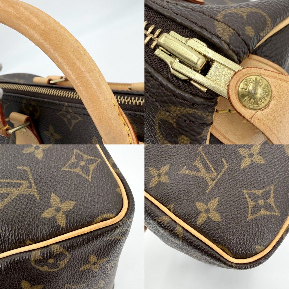 Louis Vuitton Monogram Speedy 25 Mini Boston Bag Brown Gold — view 7