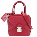 Louis Vuitton 2-Way Square Shoulder Bag Crossbody Taurillon Leather Red Silver