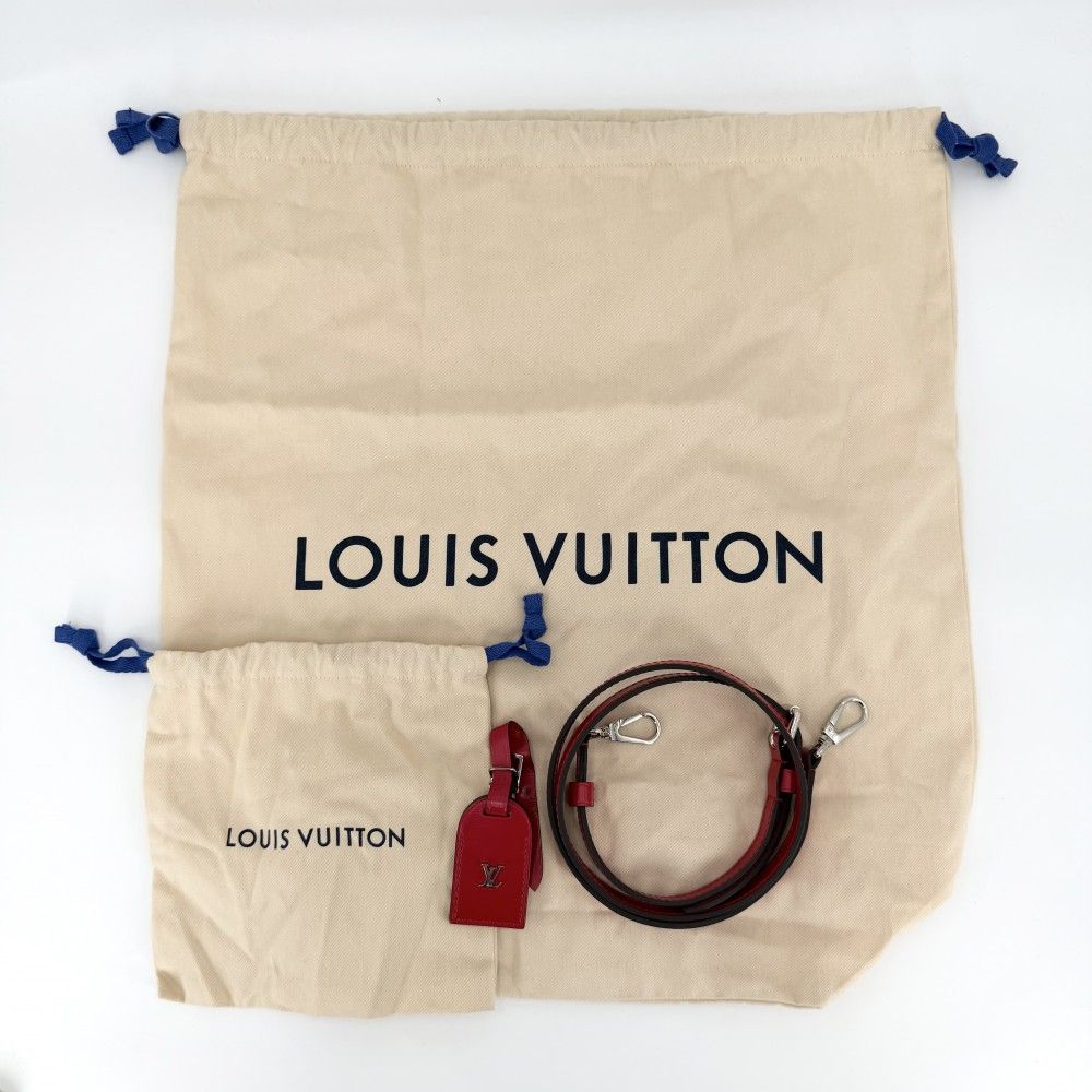 Louis Vuitton 2-Way Square Shoulder Bag Crossbody Taurillon Leather Red Silver — view 9