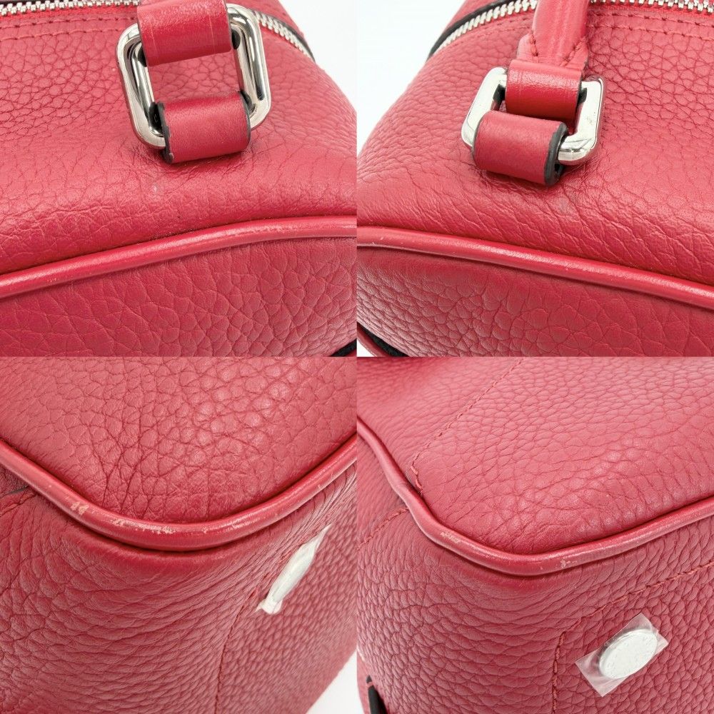 Louis Vuitton 2-Way Square Shoulder Bag Crossbody Taurillon Leather Red Silver — view 6