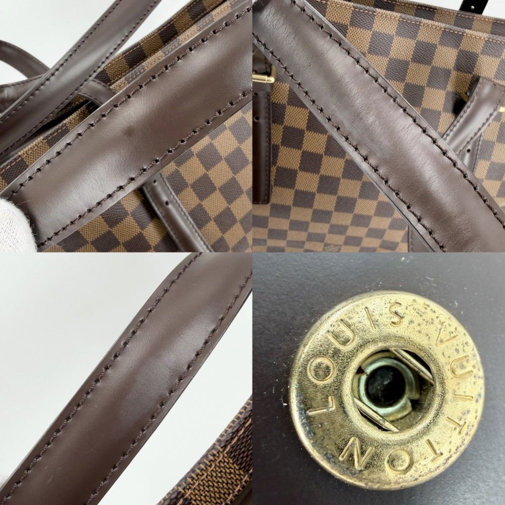 Louis Vuitton Tote Damier Chelsea Handbag Shoulder Brown Gold — view 8