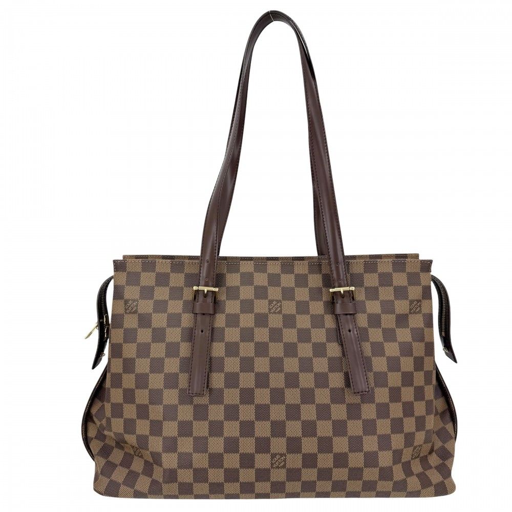 Louis Vuitton Tote Damier Chelsea Handbag Shoulder Brown Gold
