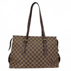 Louis Vuitton Tote Damier Chelsea Handbag Shoulder Brown Gold — view 2