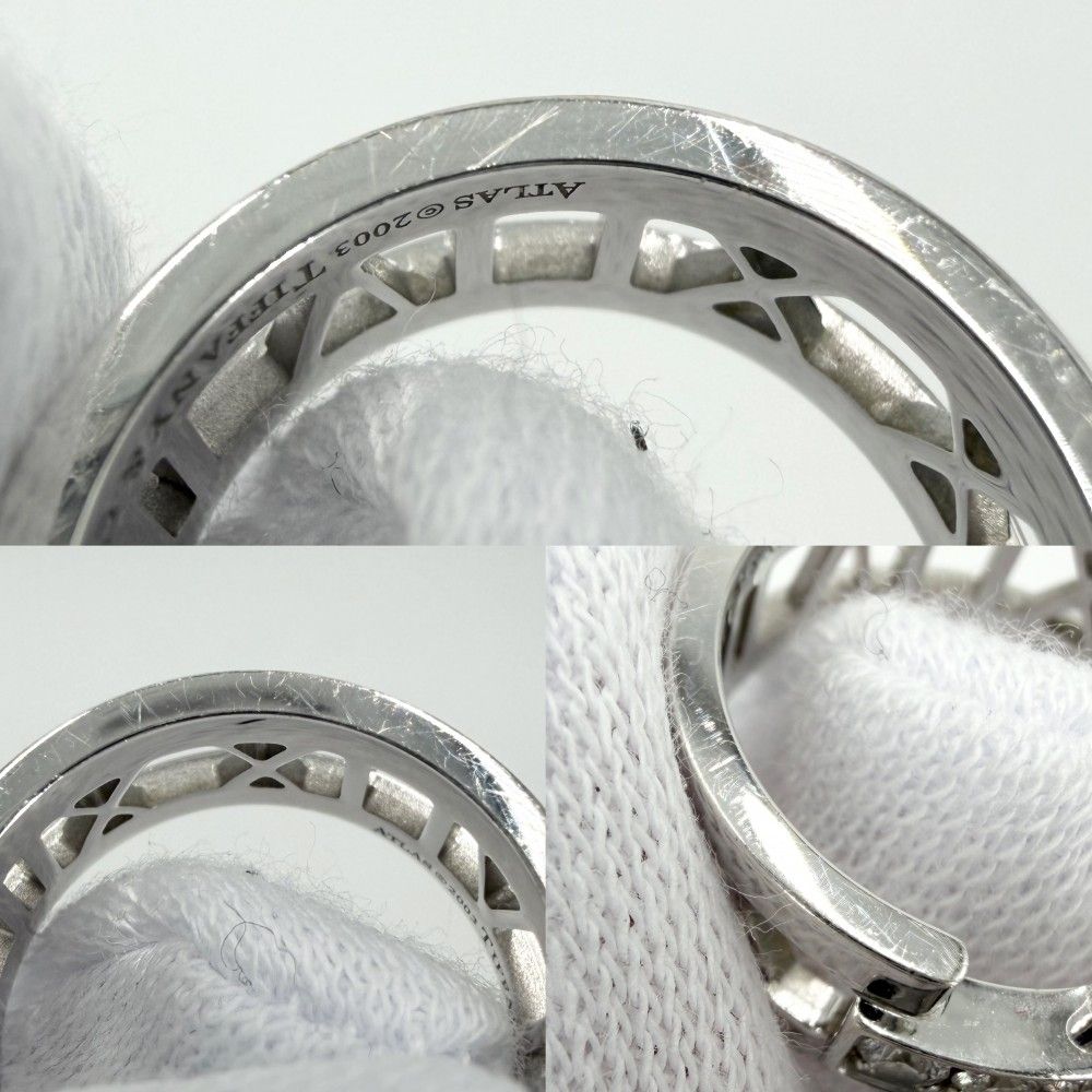 Tiffany & Co Ring Atlas Open Heart 18k WG White Gold Diamond