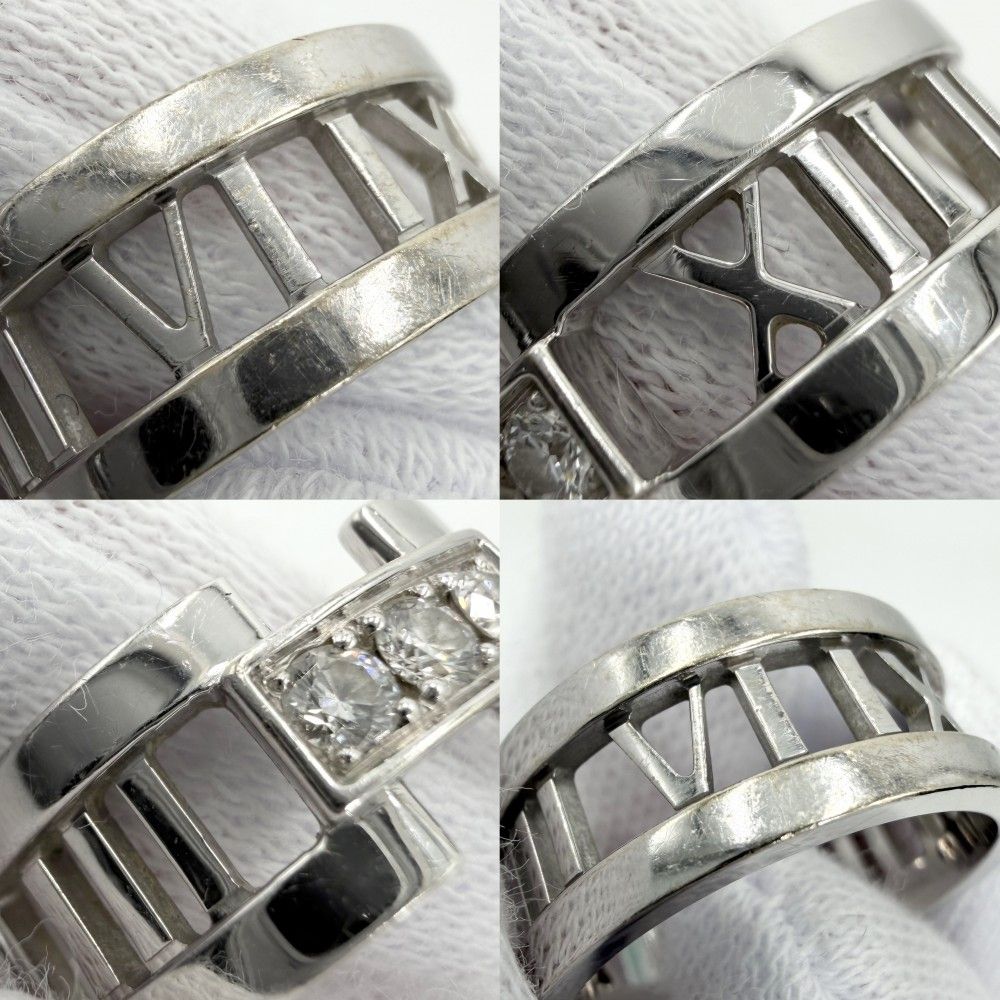 Tiffany & Co Ring Atlas Open Heart 18k WG White Gold Diamond