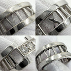 Tiffany & Co Ring Atlas Open Heart 18k WG White Gold Diamond