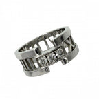 Tiffany & Co Ring Atlas Open Heart 18k WG White Gold Diamond
