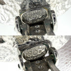 Chanel Earrings CC Logo Rhinestone Silver — view 4