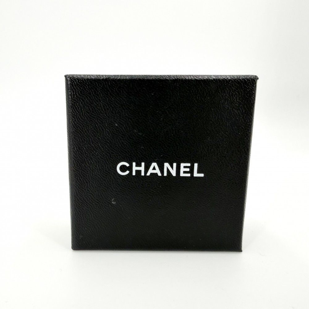Chanel Earrings CC Logo Rhinestone Silver — view 7