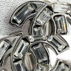 Chanel Earrings CC Logo Rhinestone Silver — view 6