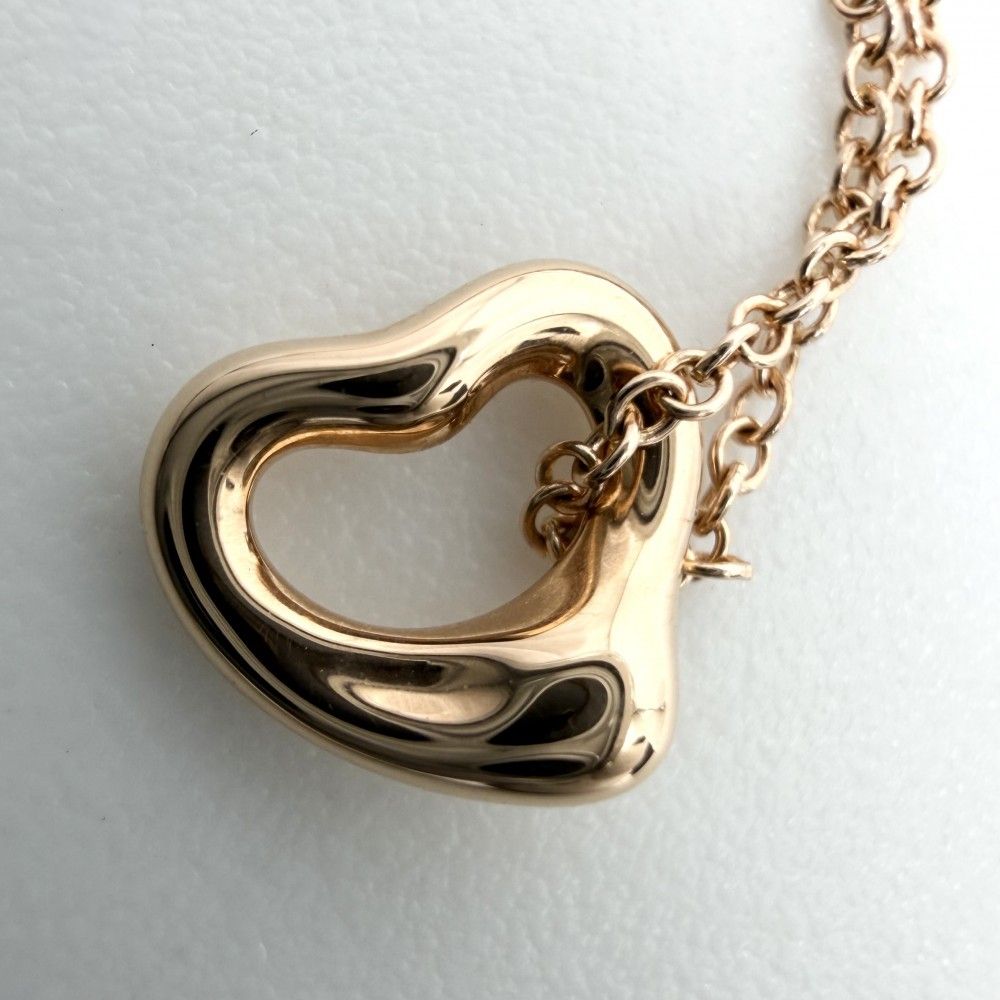 Tiffany & Co Necklace Elsa Peretti Open Heart 18k PG Gold — view 8