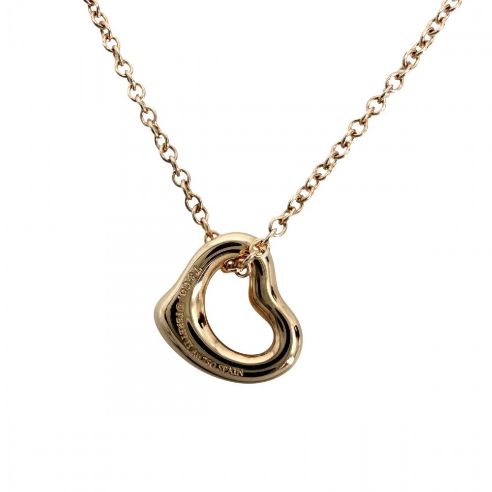 Tiffany & Co Necklace Elsa Peretti Open Heart 18k PG Gold — view 2