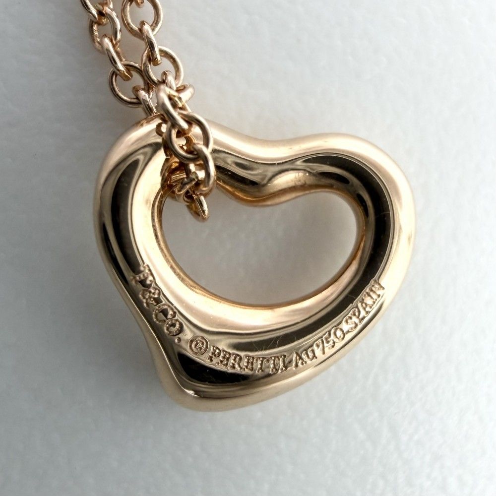 Tiffany & Co Necklace Elsa Peretti Open Heart 18k PG Gold — view 7