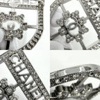 Chanel Brooch Emblem CC Logo Rhinestone 21k Silver — view 6