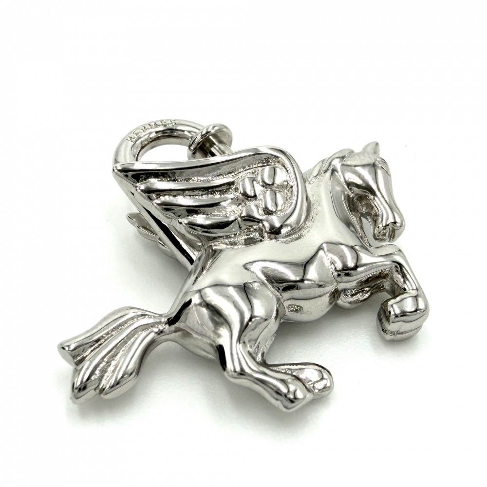 Hermes Key Holder Cadena Charm Pegasus Silver — view 3