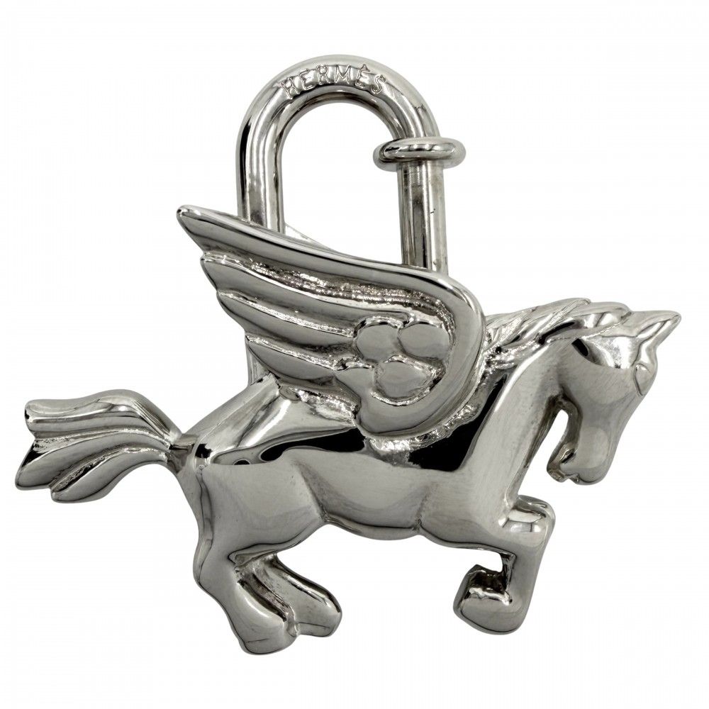 Hermes Key Holder Cadena Charm Pegasus Silver — view 2