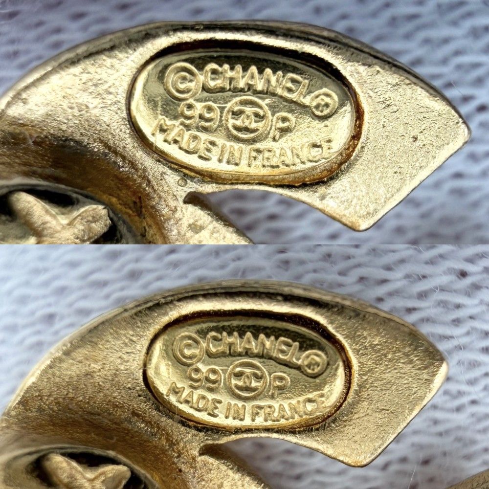 Chanel Earrings CC Logo Vintage Gold Plated — view 4