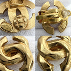 Chanel Earrings CC Logo Vintage Gold Plated — view 5