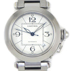 Cartier Watch Pasha C White Dial Date Luminous Index Hands SS Automatic Winding