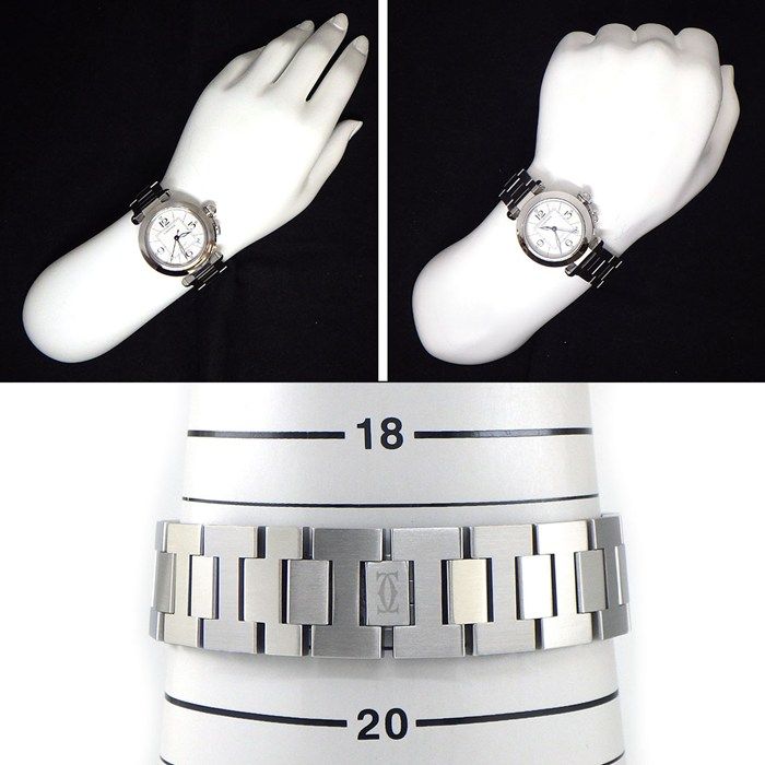 Cartier Watch Pasha C White Dial Date Luminous Index Hands SS Automatic Winding — view 9