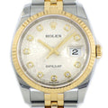 Rolex Watch Datejust Roulett 10 Points Diamond Index Silver Computer Dia Date