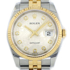 Rolex Watch Datejust Roulett 10 Points Diamond Index Silver Computer Dia Date