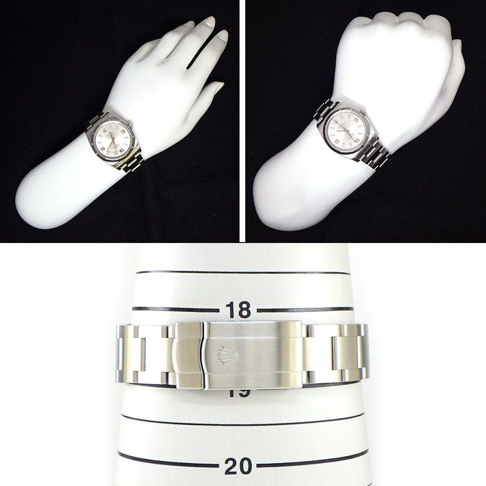 Rolex Watch Air King No Roulett Sunray Silver Dial Luminous Index Hand SS — view 9