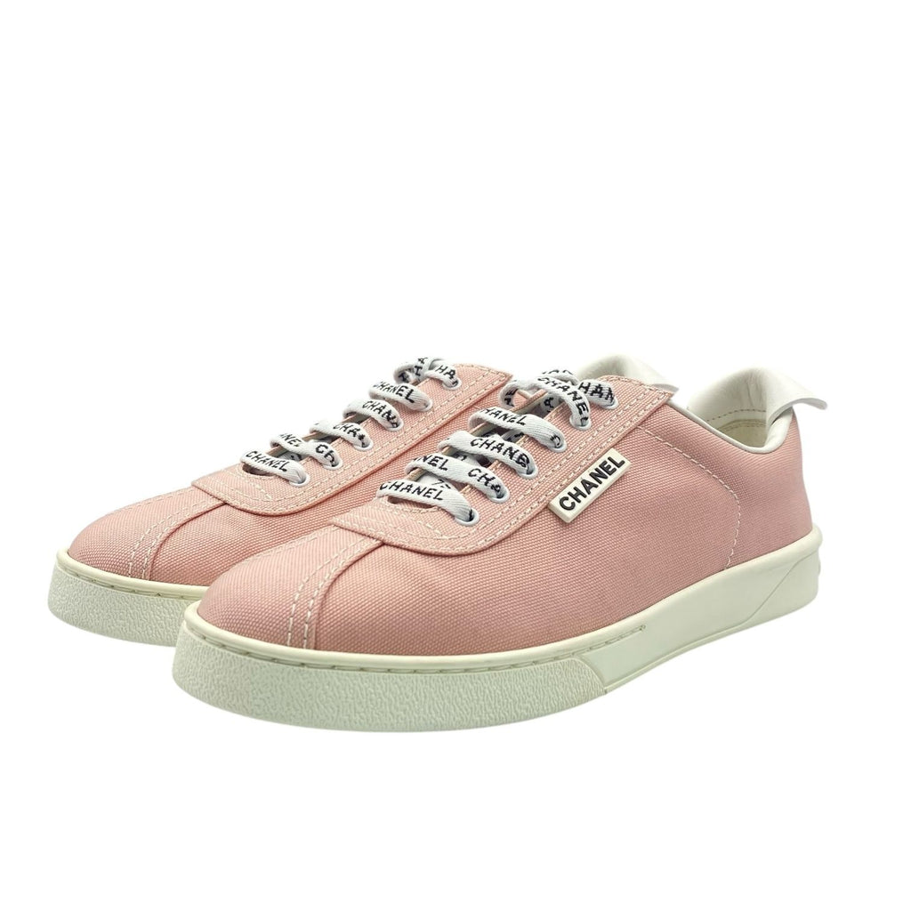 Chanel Low Cut Sneakers CC Logo Canvas Pink