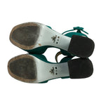 Prada Sandals Green Platform Strap Initial — view 4