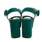 Prada Sandals Green Platform Strap Initial — view 3