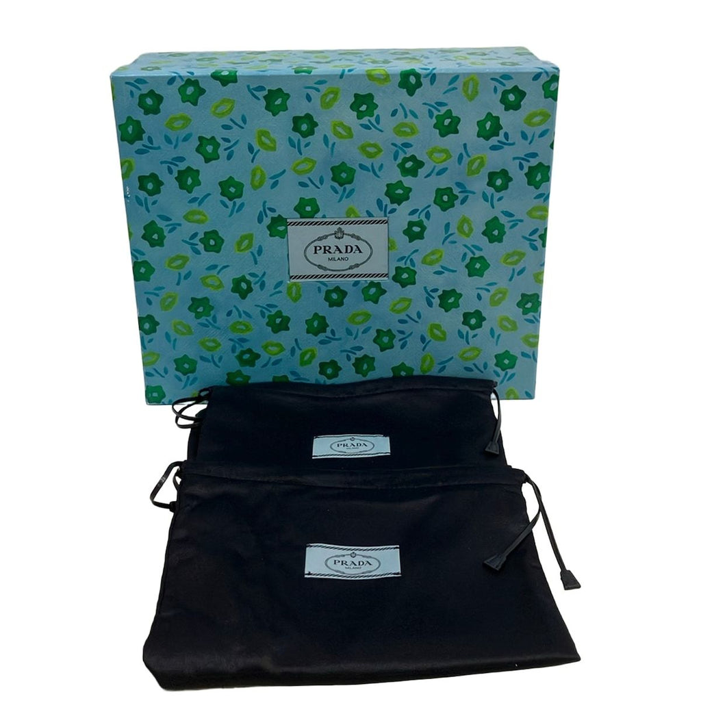 Prada Sandals Green Platform Strap Initial — view 6