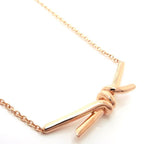 Tiffany & Co Knot Necklace 18k Pink Gold Polished 12058 — view 3
