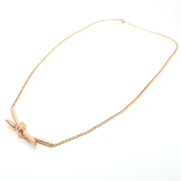 Tiffany & Co Knot Necklace 18k Pink Gold Polished 12058 — view 2