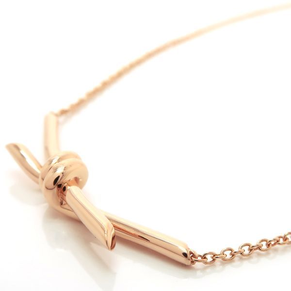 Tiffany & Co Knot Necklace 18k Pink Gold Polished 12058 — view 4
