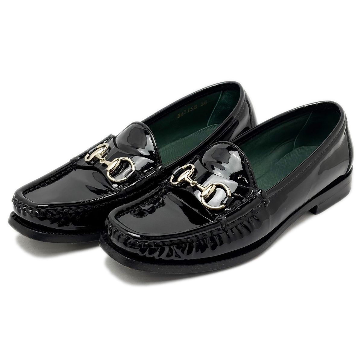Gucci Loafers Horsebit Patent Leather Black