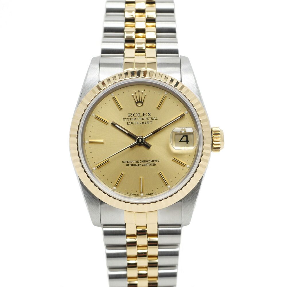 Rolex Datejust Champagne No SS YG Watch Automatic Winding