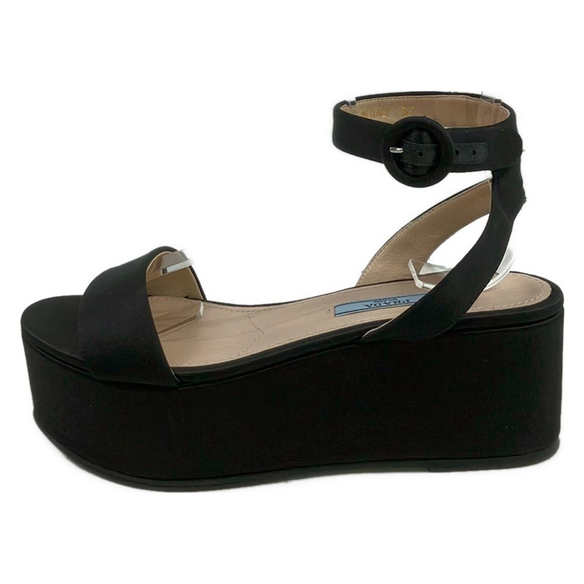 Prada Sandals 37 Black Platform Strap