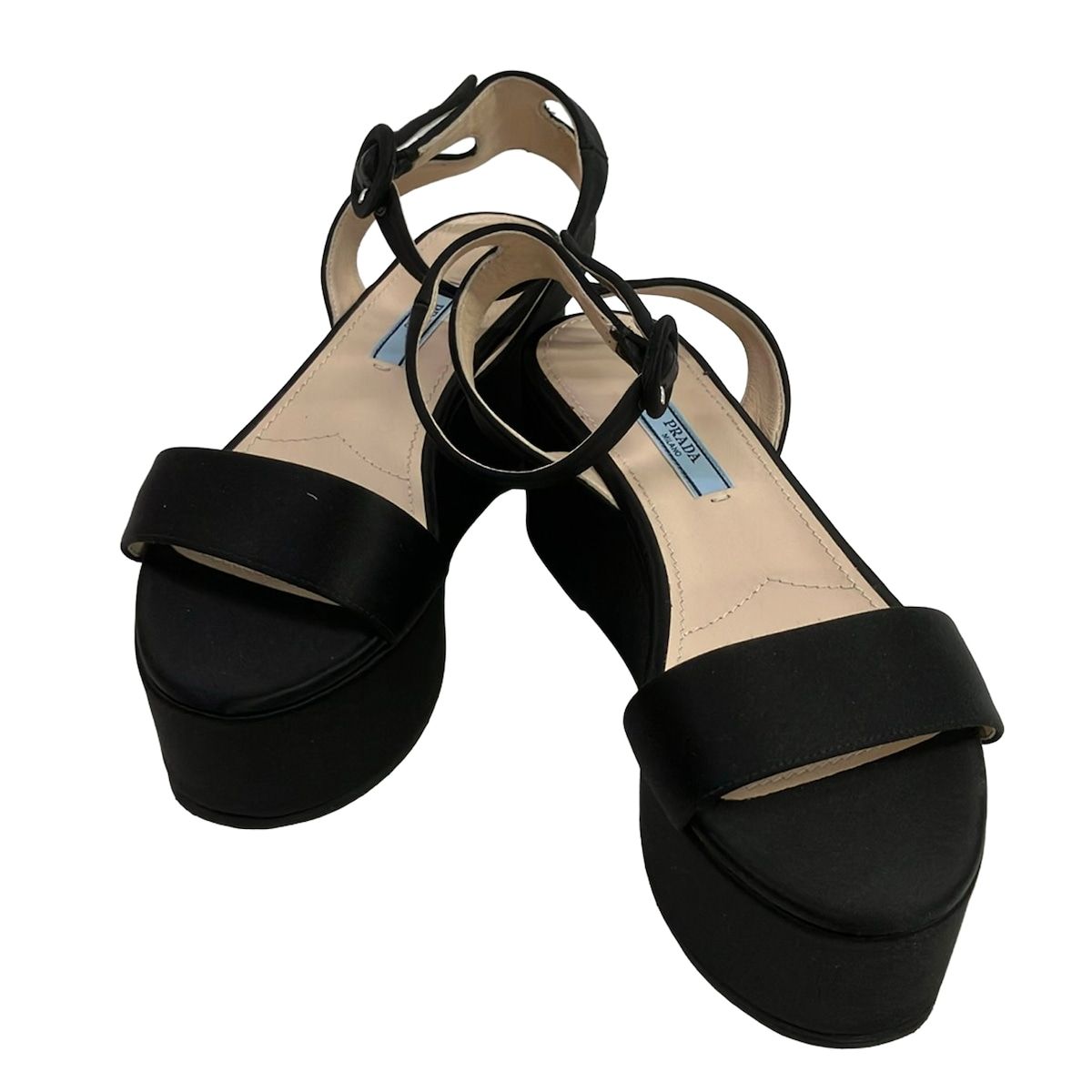 Prada Sandals 37 Black Platform Strap — view 2