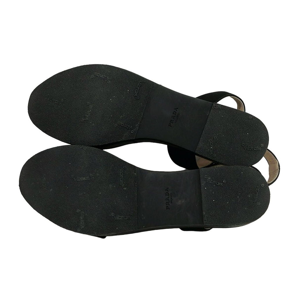 Prada Sandals 37 Black Platform Strap — view 4