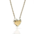 Tiffany & Co Heart Puzzle Necklace 925 750 Silver 18k Yellow Gold Yg Combination — view 2