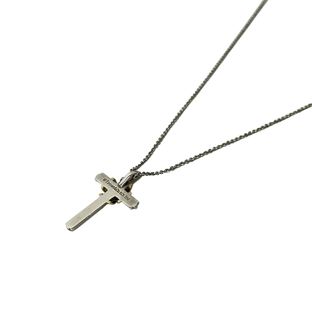 Tiffany & Co Necklace Cross 18k Yellow Gold Silver — view 3