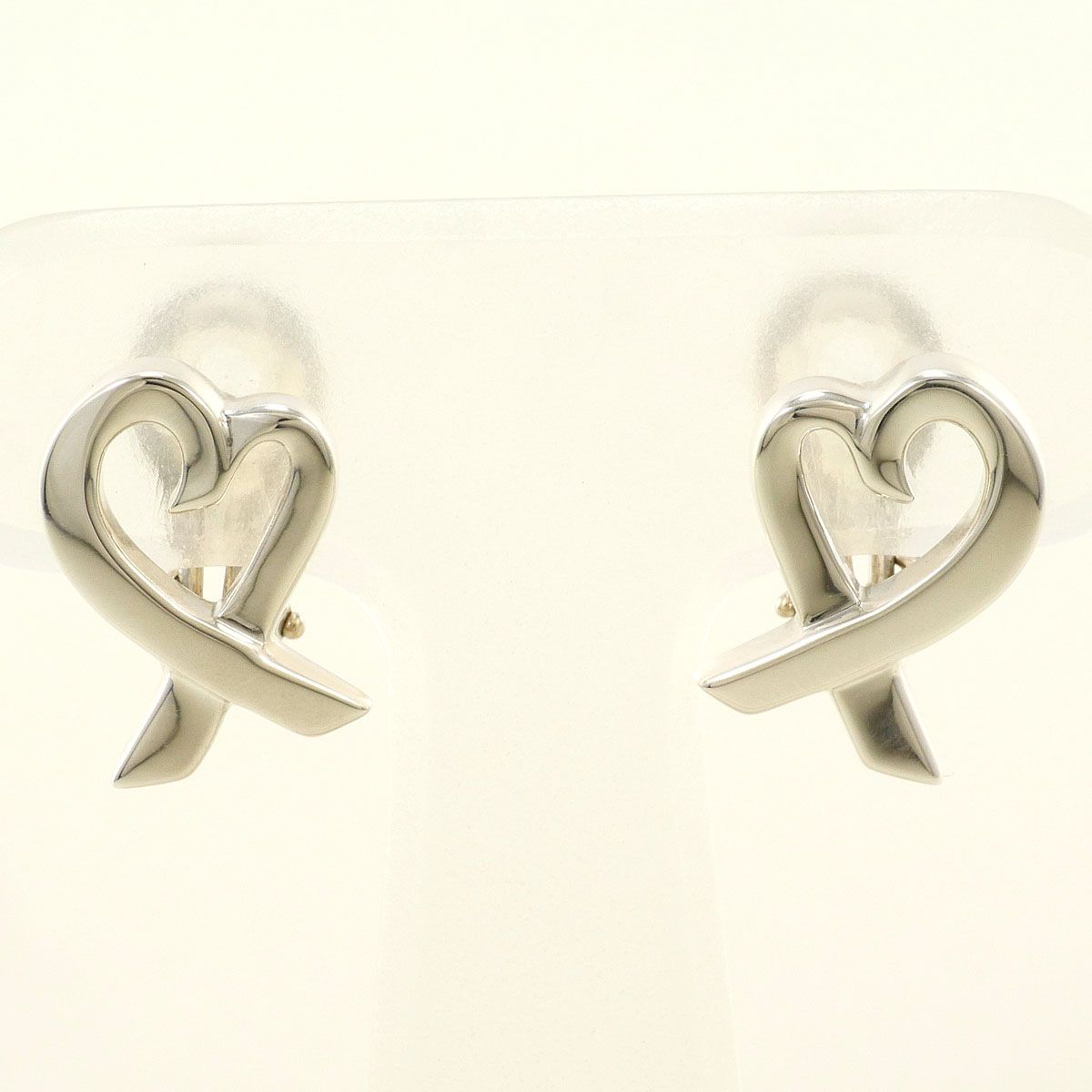 Tiffany & Co Loving Heart 925 Sterling Silver Earrings Clip on