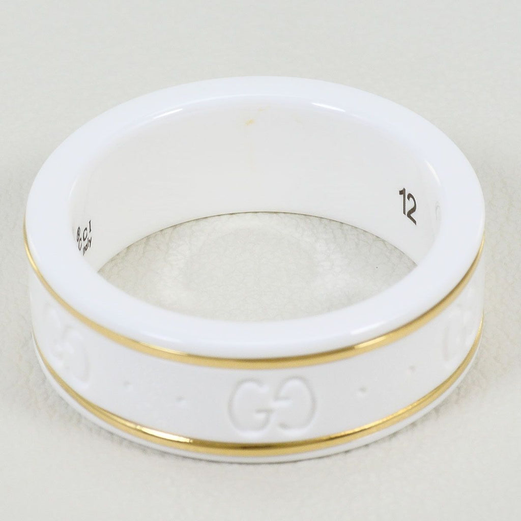 Gucci Icon 18k Yellow Gold Ceramic Ring — view 3