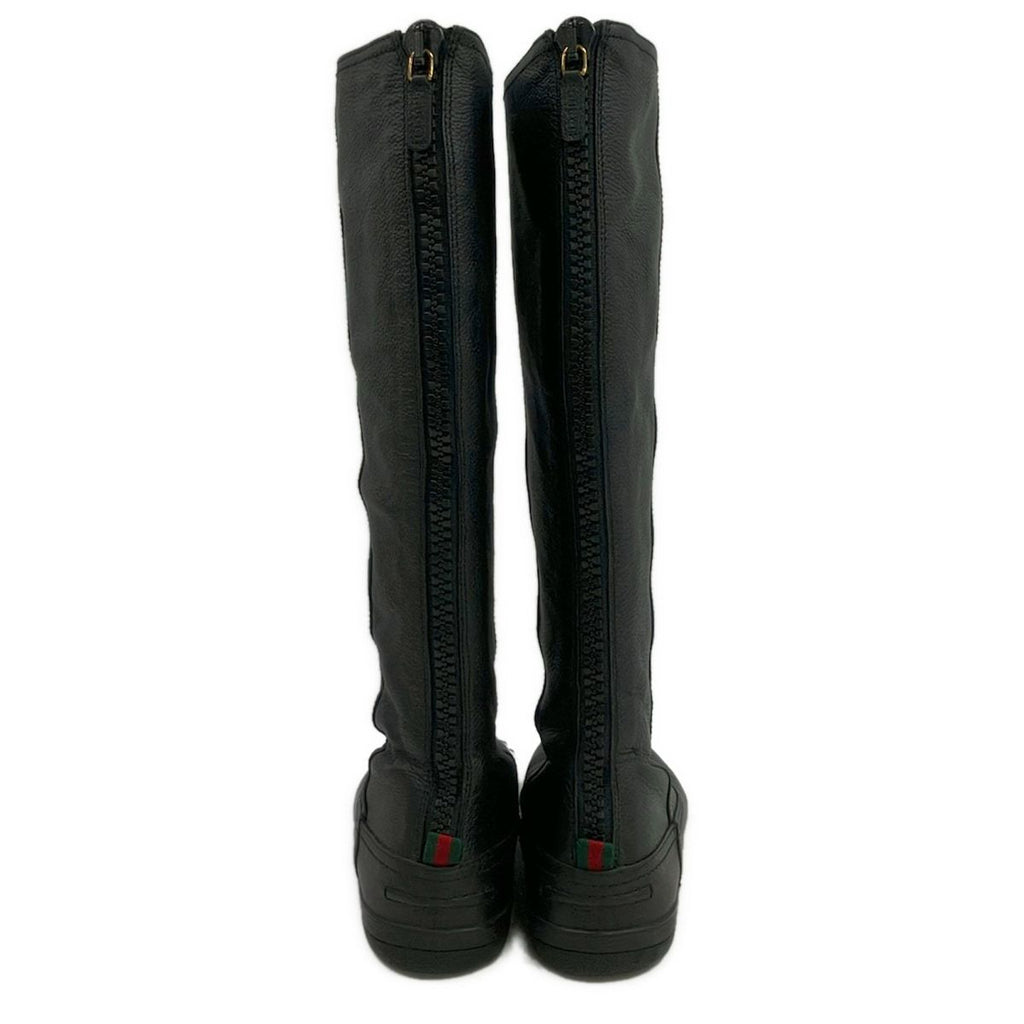 Gucci Long Boots 35.5 Black Sherry Leather — view 3