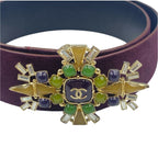 Chanel Gripoix Belt CC Logo Suede Purple — view 3