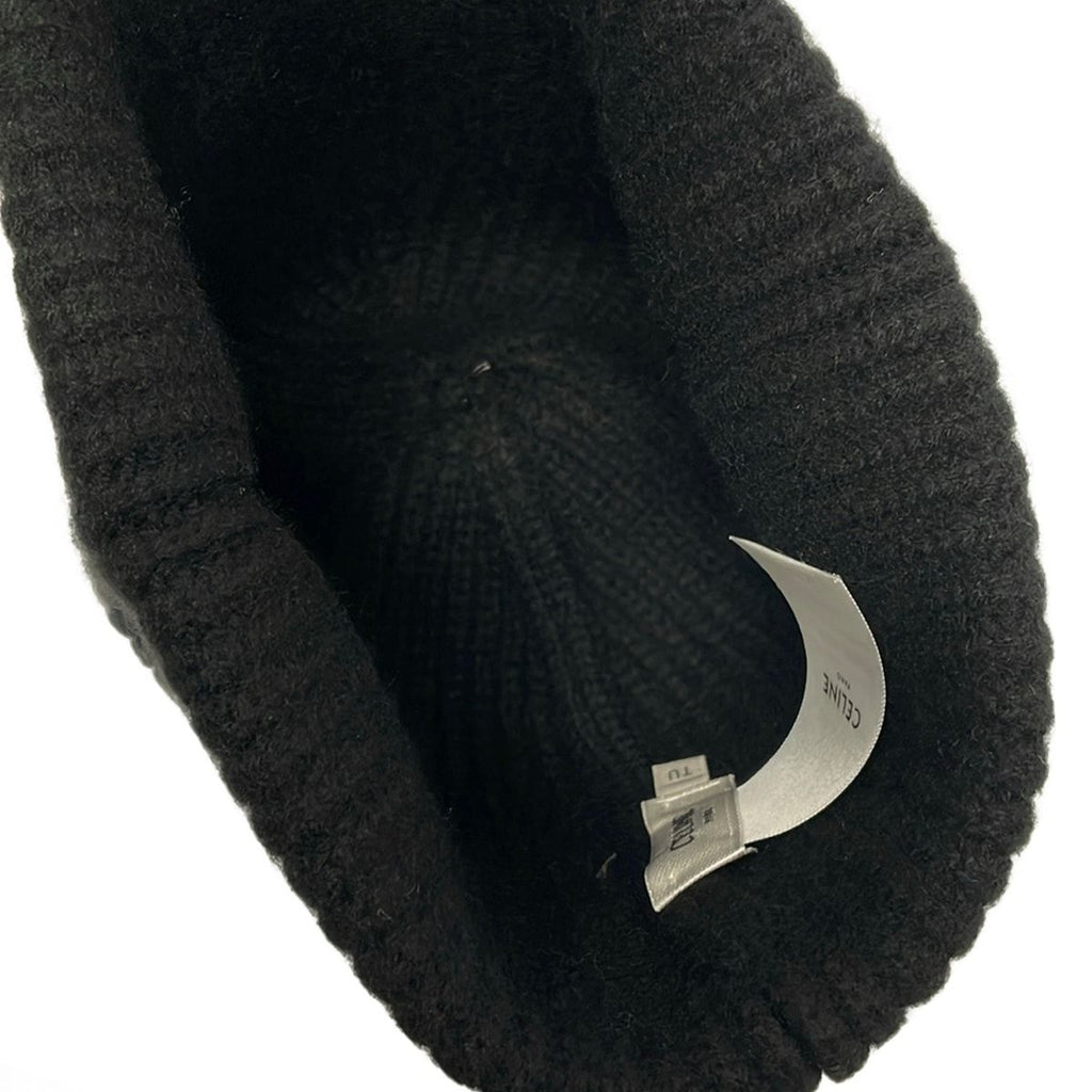Celine Knit Hat TU Black Ivory Cashmere — view 3