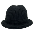 Celine Hat TU Triomphe Crochet Bucket Hat Black Ivory Cashmere — view 3