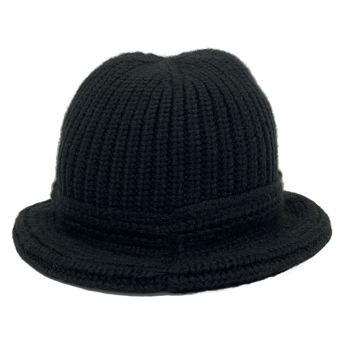 Celine Hat TU Triomphe Crochet Bucket Hat Black Ivory Cashmere — view 3