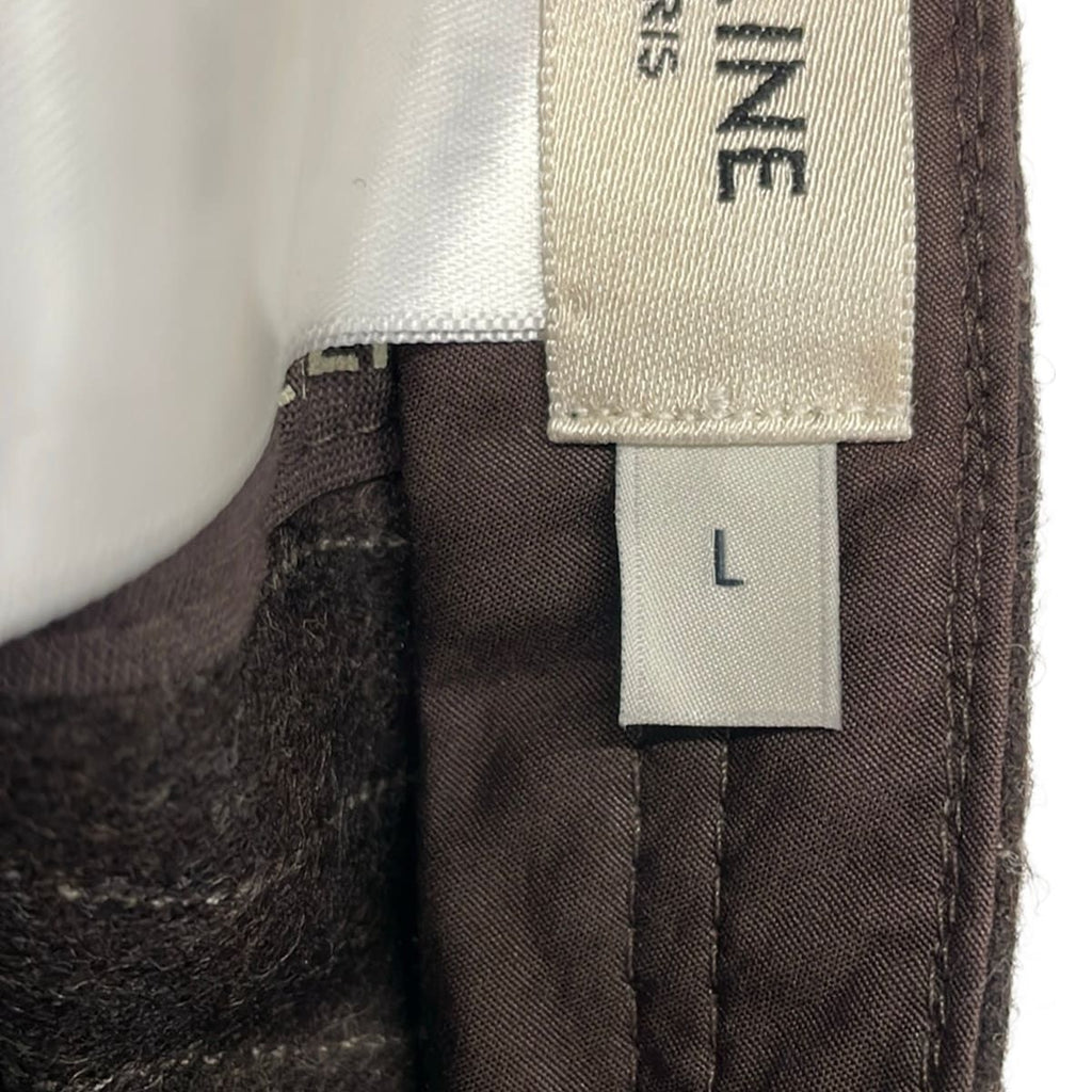 Celine Cap L Dark Brown Light Gray Embroidery Striped Wool — view 7